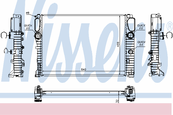 67102A Nissens radiador de esfriamento de motor