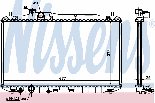 68134A Nissens radiador de esfriamento de motor