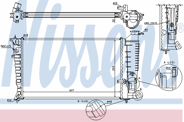 63578A Nissens radiador de esfriamento de motor