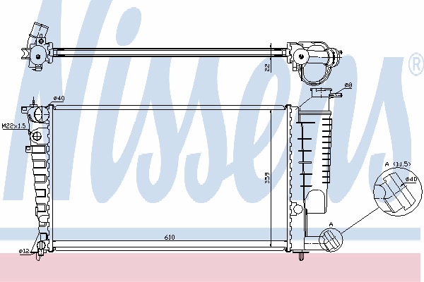 Radiador de esfriamento de motor 635181 Nissens