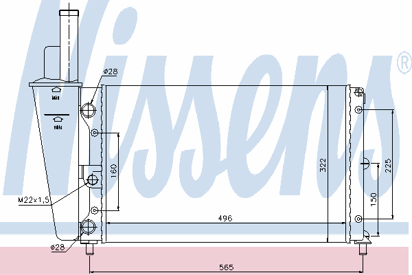 Radiador de esfriamento de motor 63319 Nissens