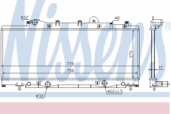 Radiador de esfriamento de motor 61798 Nissens