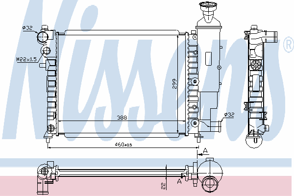 61358 Nissens radiador de esfriamento de motor