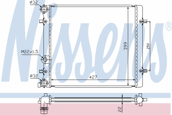 641011 Nissens radiador de esfriamento de motor