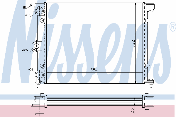 651711 Nissens radiador de esfriamento de motor