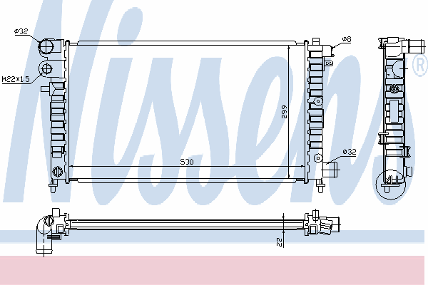 63523 Nissens radiador de esfriamento de motor