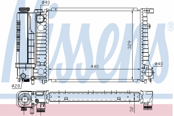 60735 Nissens radiador de esfriamento de motor