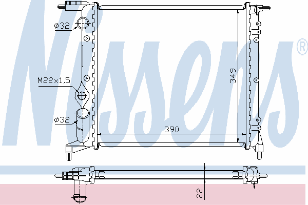 639271 Nissens radiador de esfriamento de motor