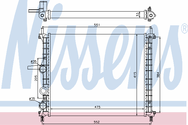 617848 Nissens radiador de esfriamento de motor