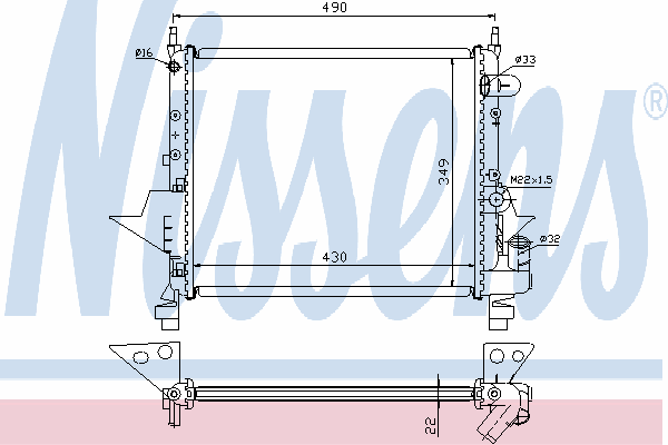 Radiador de esfriamento de motor 63949 Nissens