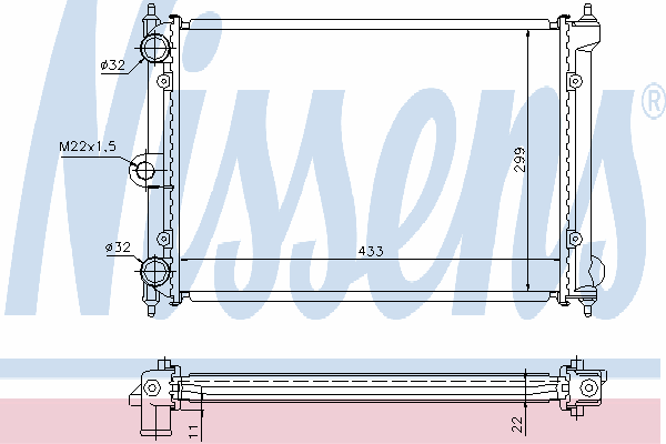 651721 Nissens radiador de esfriamento de motor