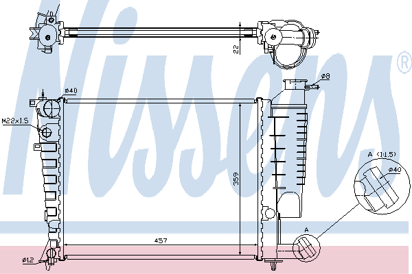 613671 Nissens radiador de esfriamento de motor