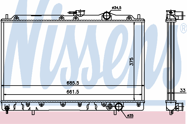 62831 Nissens radiador de esfriamento de motor