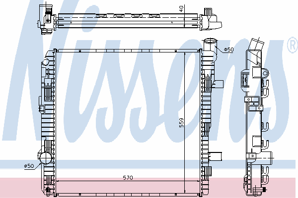 62626A Nissens radiador de esfriamento de motor