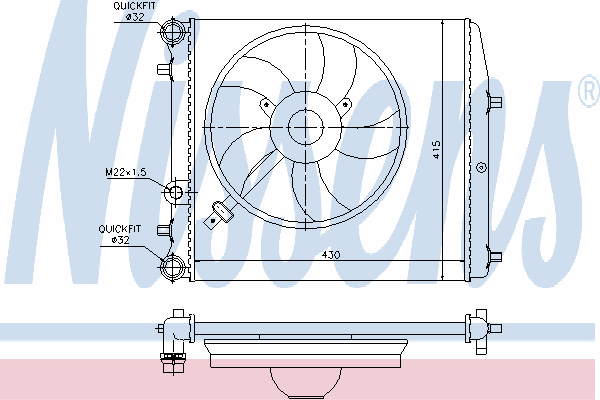 64103 Nissens radiador de esfriamento de motor