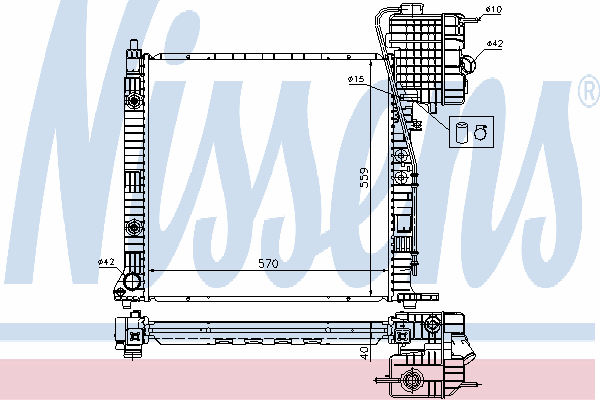 62561A Nissens radiador de esfriamento de motor