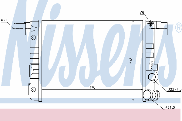 61805 Nissens radiador de esfriamento de motor