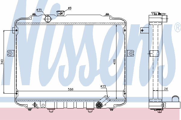 67498 Nissens radiador de esfriamento de motor