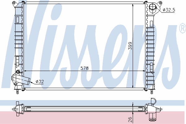 69703A Nissens radiador de esfriamento de motor