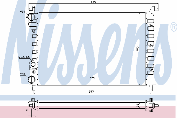 61802 Nissens radiador de esfriamento de motor