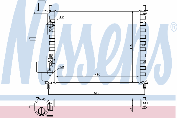 61779 Nissens radiador de esfriamento de motor