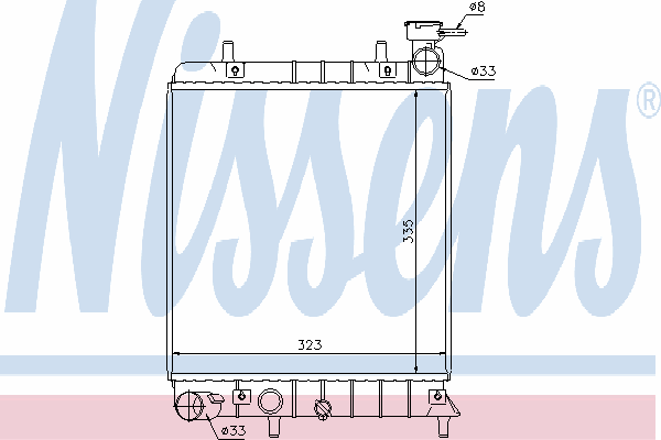 67022 Nissens radiador de esfriamento de motor