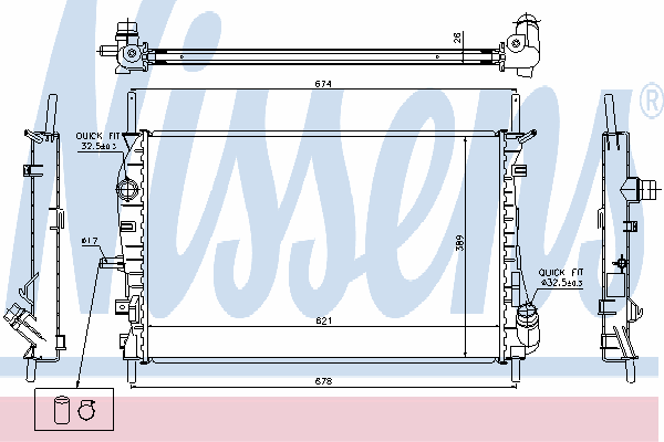 Radiador de esfriamento de motor 69252 Nissens