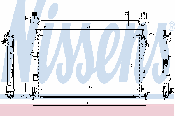 63024A Nissens radiador de esfriamento de motor