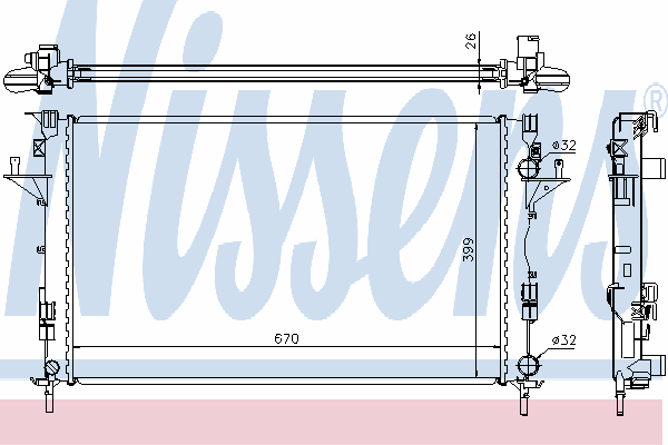 63816A Nissens radiador de esfriamento de motor