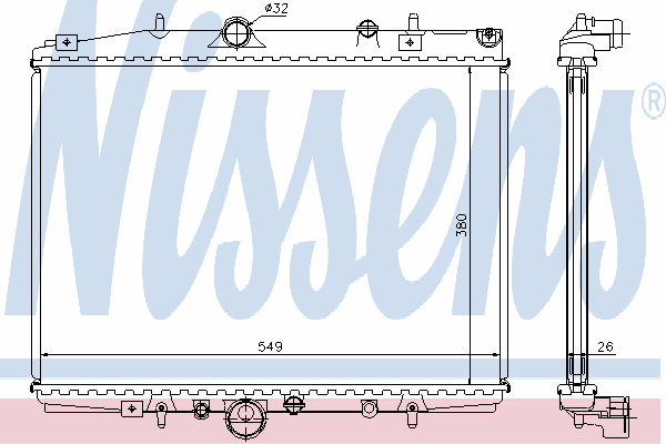 Radiador de esfriamento de motor 63704A Nissens