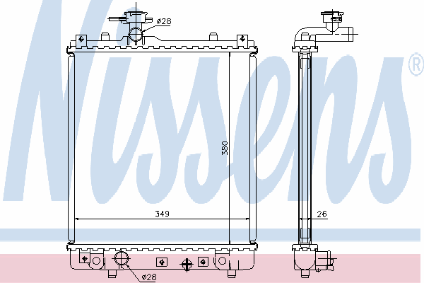 63014 Nissens radiador de esfriamento de motor