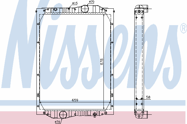 69603A Nissens radiador de esfriamento de motor