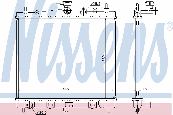 62902A Nissens radiador de esfriamento de motor