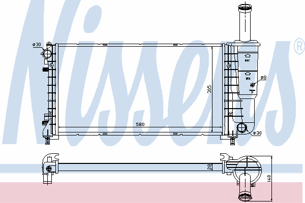 Radiador de esfriamento de motor 61923 Nissens