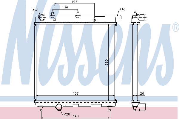 61278 Nissens radiador de esfriamento de motor