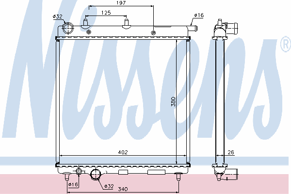 61279 Nissens radiador de esfriamento de motor