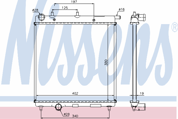 Radiador de esfriamento de motor 61277 Nissens