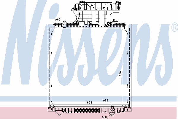 Radiador de esfriamento de motor 62873 Nissens