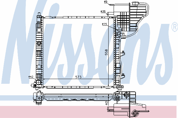 Radiador de esfriamento de motor 62775 Nissens