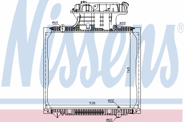 Radiador de esfriamento de motor 62875 Nissens