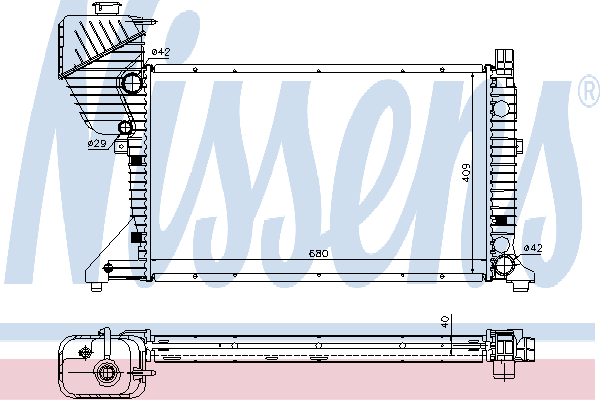 62519A Nissens radiador de esfriamento de motor