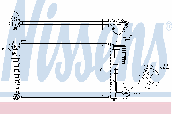 61313A Nissens radiador de esfriamento de motor