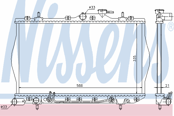 Radiador de esfriamento de motor 670011 Nissens