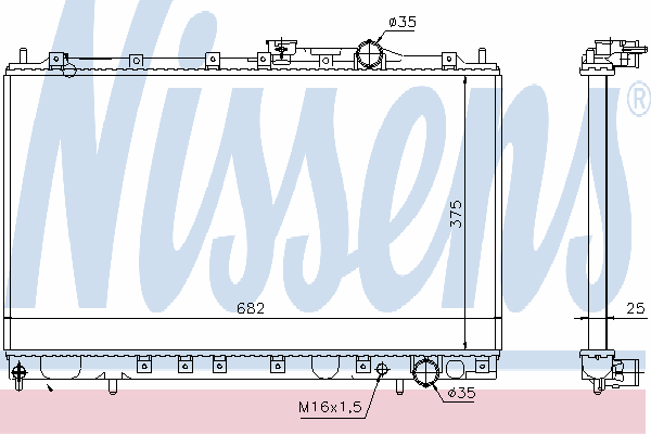 628431 Nissens radiador de esfriamento de motor