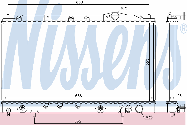 Radiador de esfriamento de motor 62865 Nissens