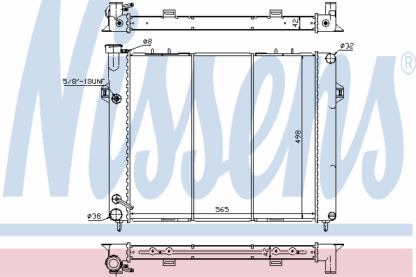 Radiador de esfriamento de motor 609891 Nissens