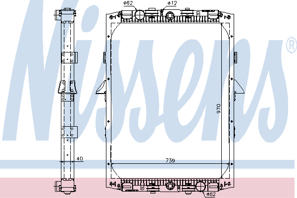 Radiador de esfriamento de motor 61419A Nissens