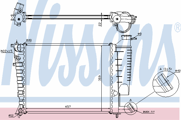 61335A Nissens radiador de esfriamento de motor