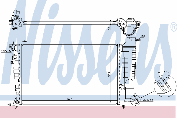 Radiador de esfriamento de motor 61318A Nissens