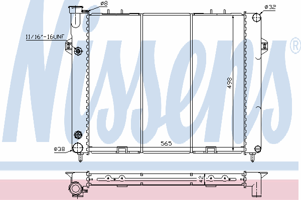 Radiador de esfriamento de motor 61000 Nissens